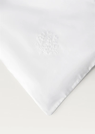 Percale cotton duvet cover with embroidered flowers for 150/160 cm bed