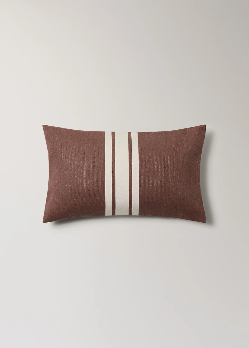 Cotton cushion cover with printed stripes 30x50 cm