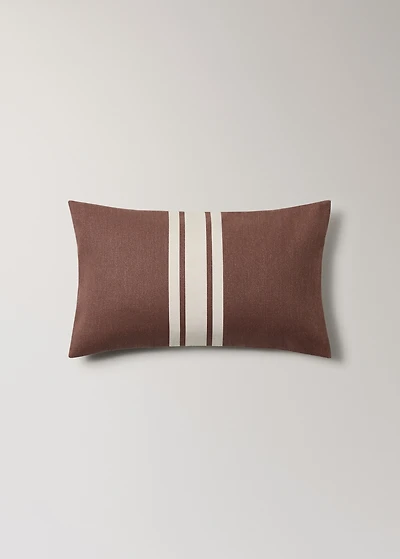 Cotton cushion cover with printed stripes 30x50 cm