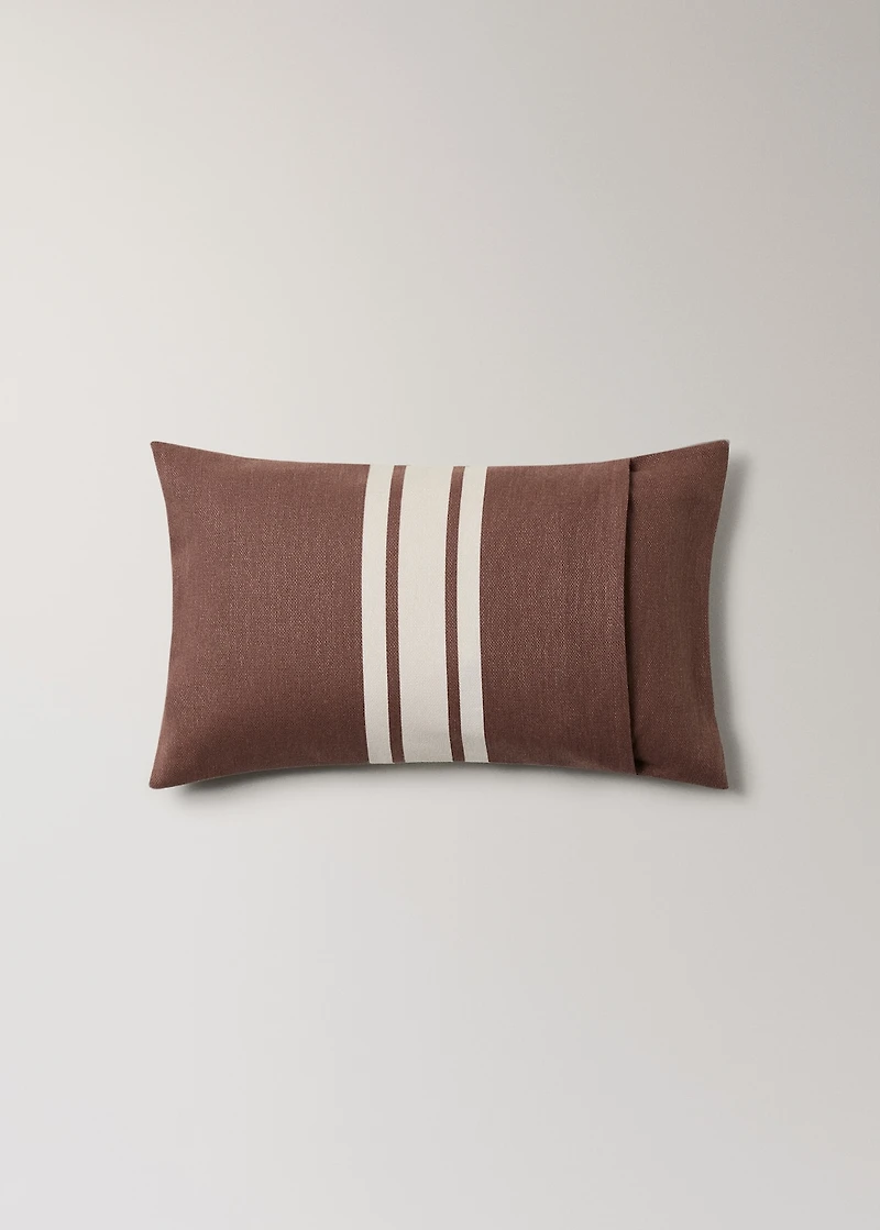 Cotton cushion cover with printed stripes 30x50 cm