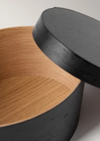 Small oval wooden box