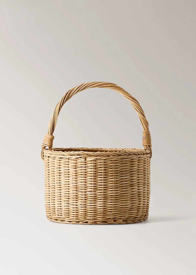 rattan basket with handles
