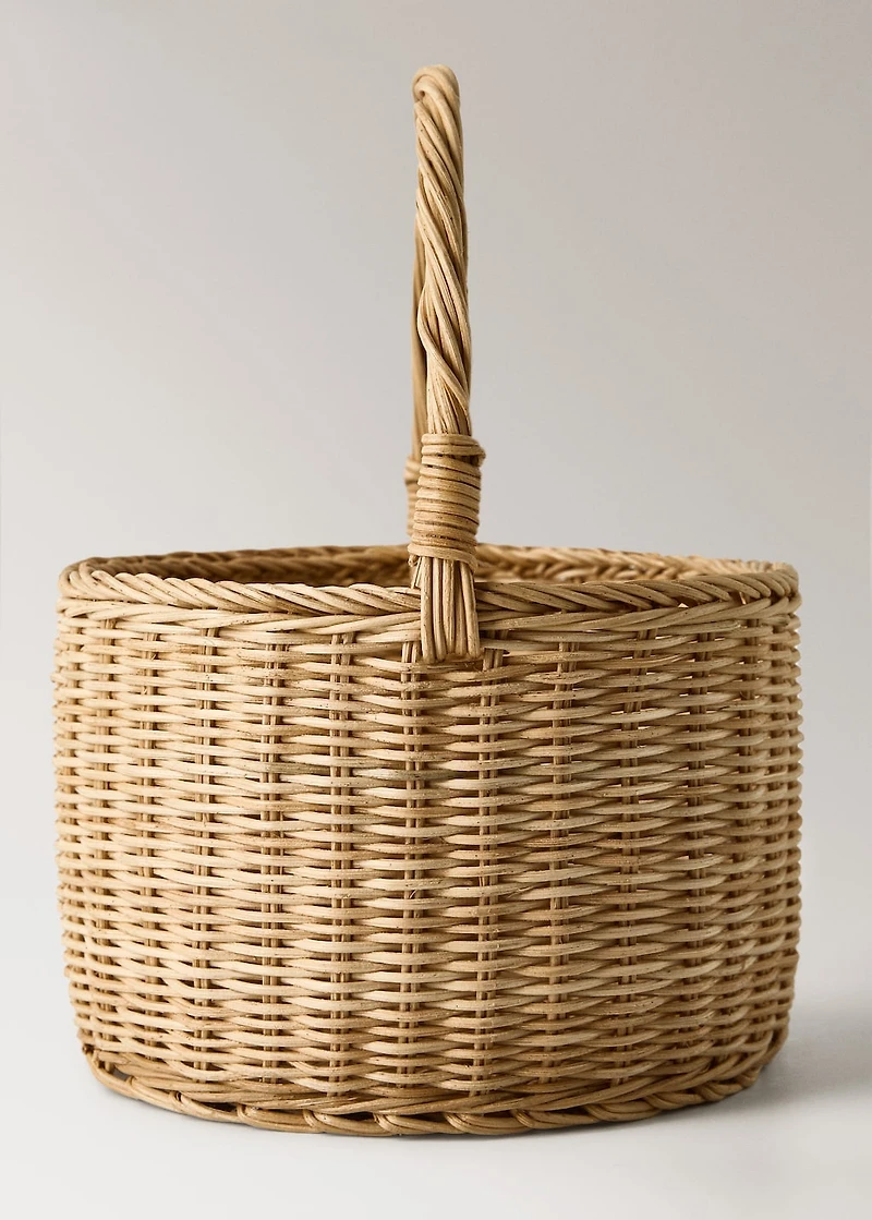 rattan basket with handles