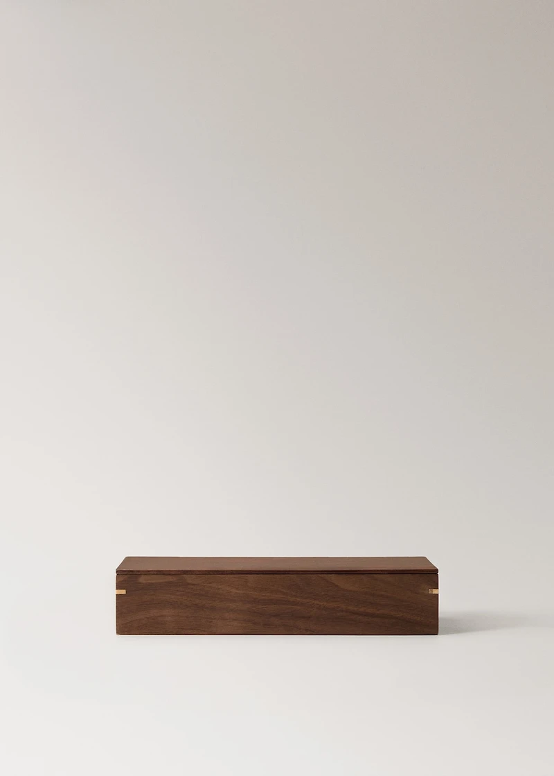 Wooden box with large lid