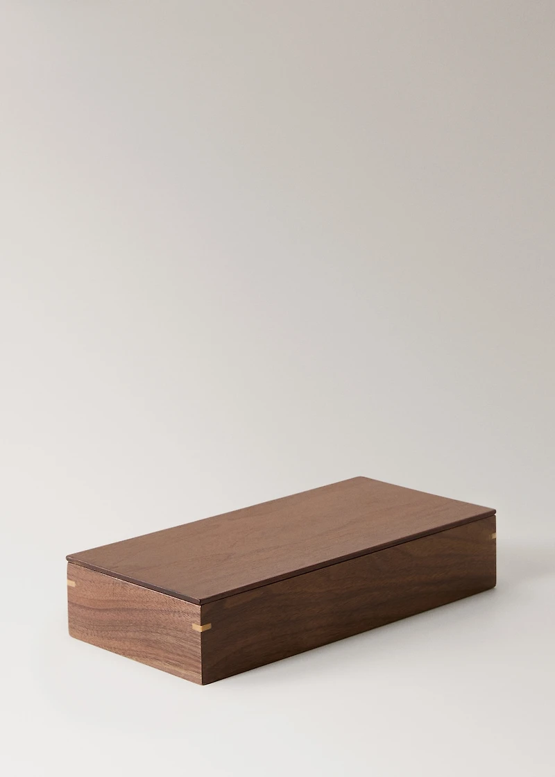 Wooden box with large lid