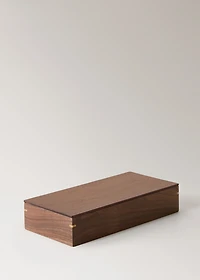 Wooden box with large lid