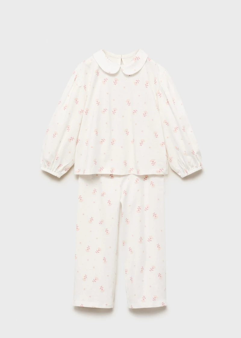 Baby-collar printed pajamas