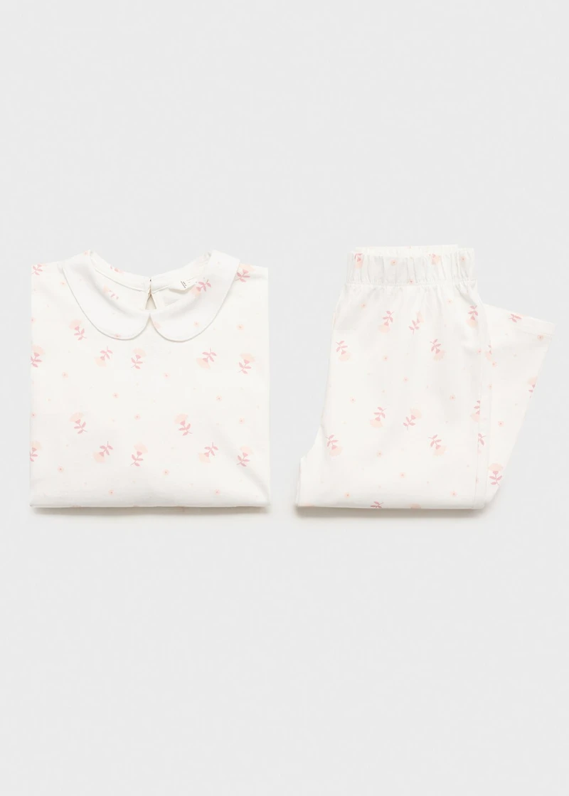 Baby-collar printed pajamas