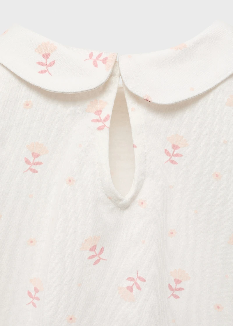 Baby-collar printed pajamas