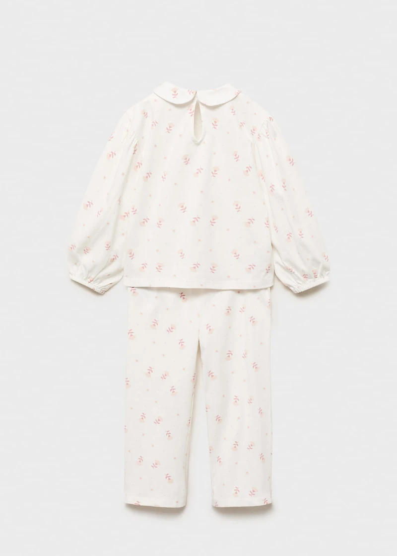 Baby-collar printed pajamas