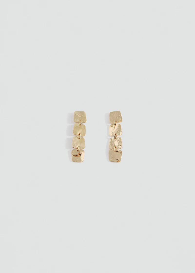 Combined square earrings