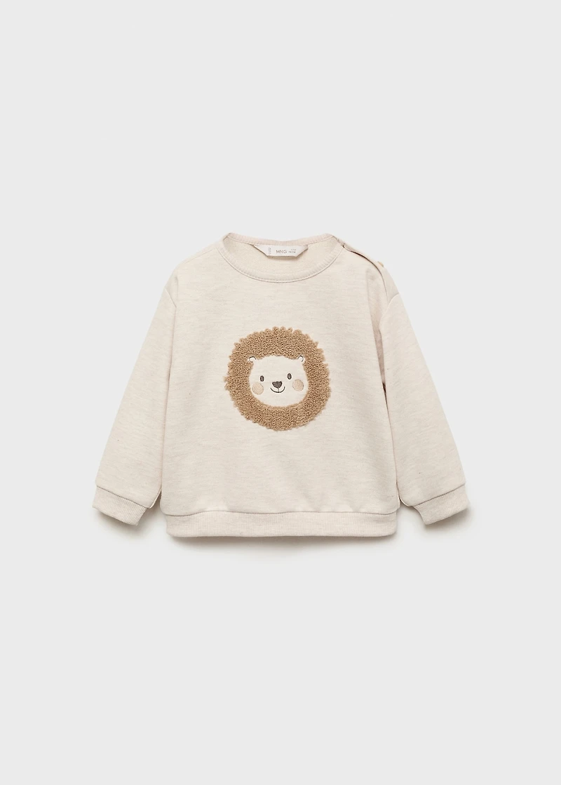 Sweatshirt with embroidered lion