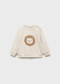 Sweatshirt with embroidered lion