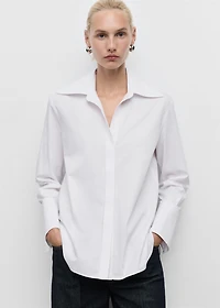 Shirt with concealed placket and collar