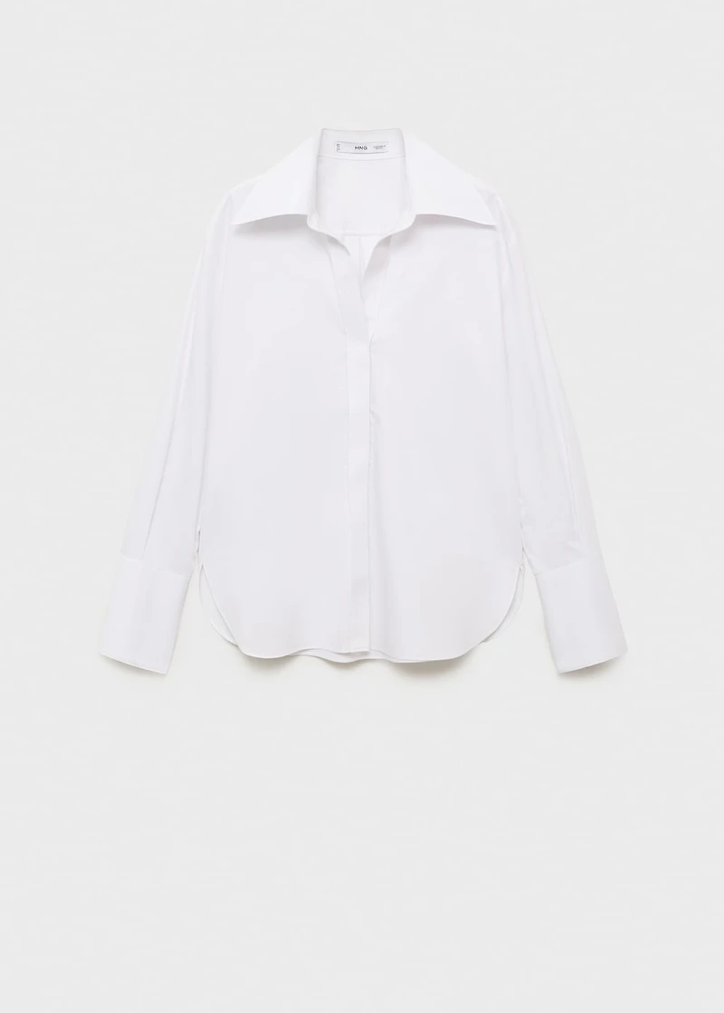 Shirt with concealed placket and collar