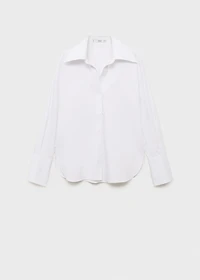 Shirt with concealed placket and collar