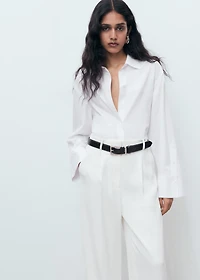 Cropped poplin shirt