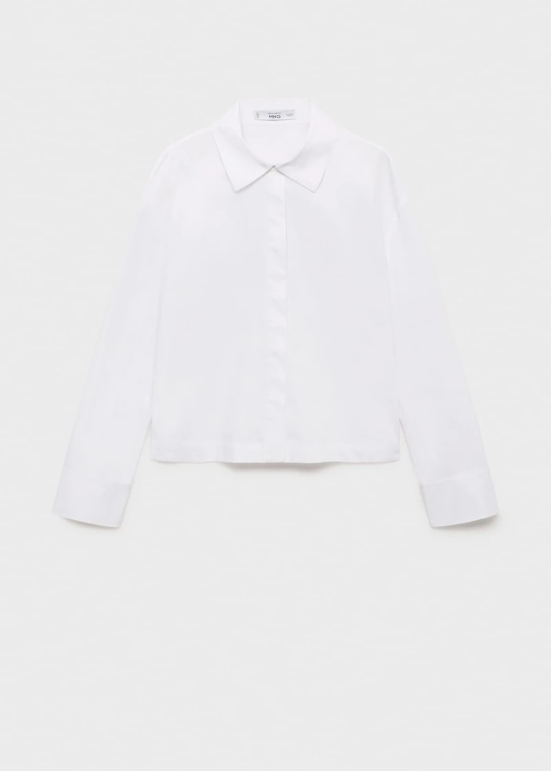 Cropped poplin shirt