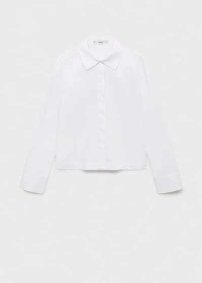 Cropped poplin shirt