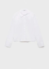 Cropped poplin shirt