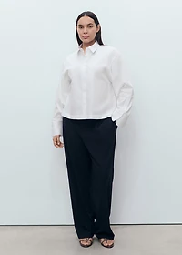 Cropped poplin shirt