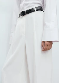 Cropped poplin shirt