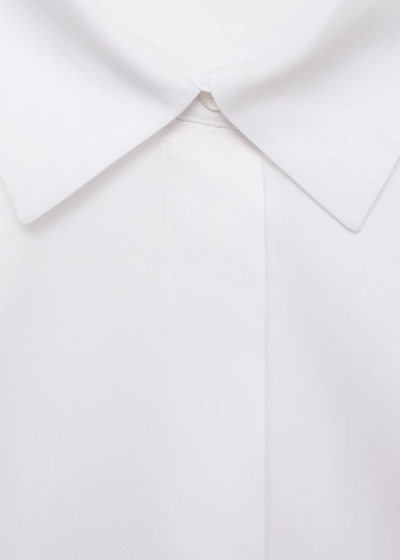 Cropped poplin shirt