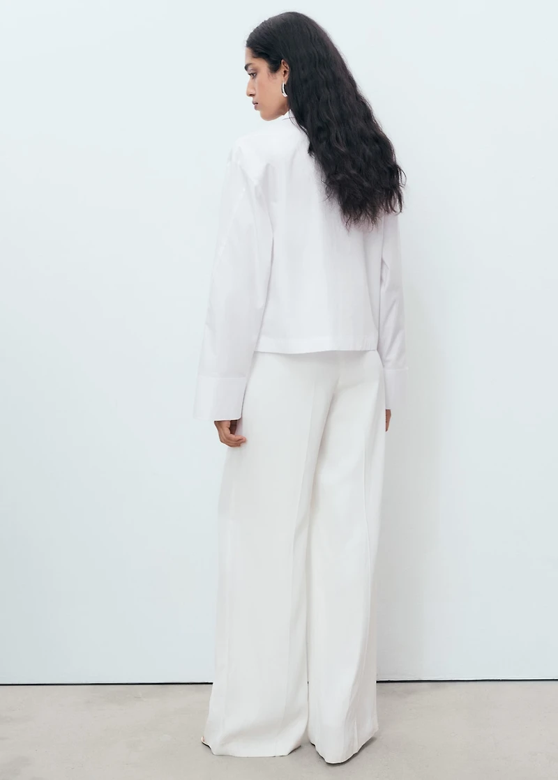 Cropped poplin shirt