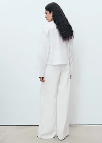 Cropped poplin shirt