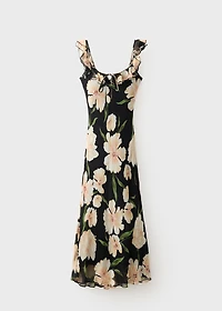 Floral-print dress with ruffle detail