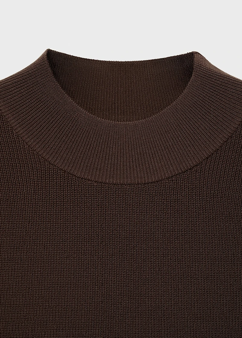 Perkins-neck knitted dress