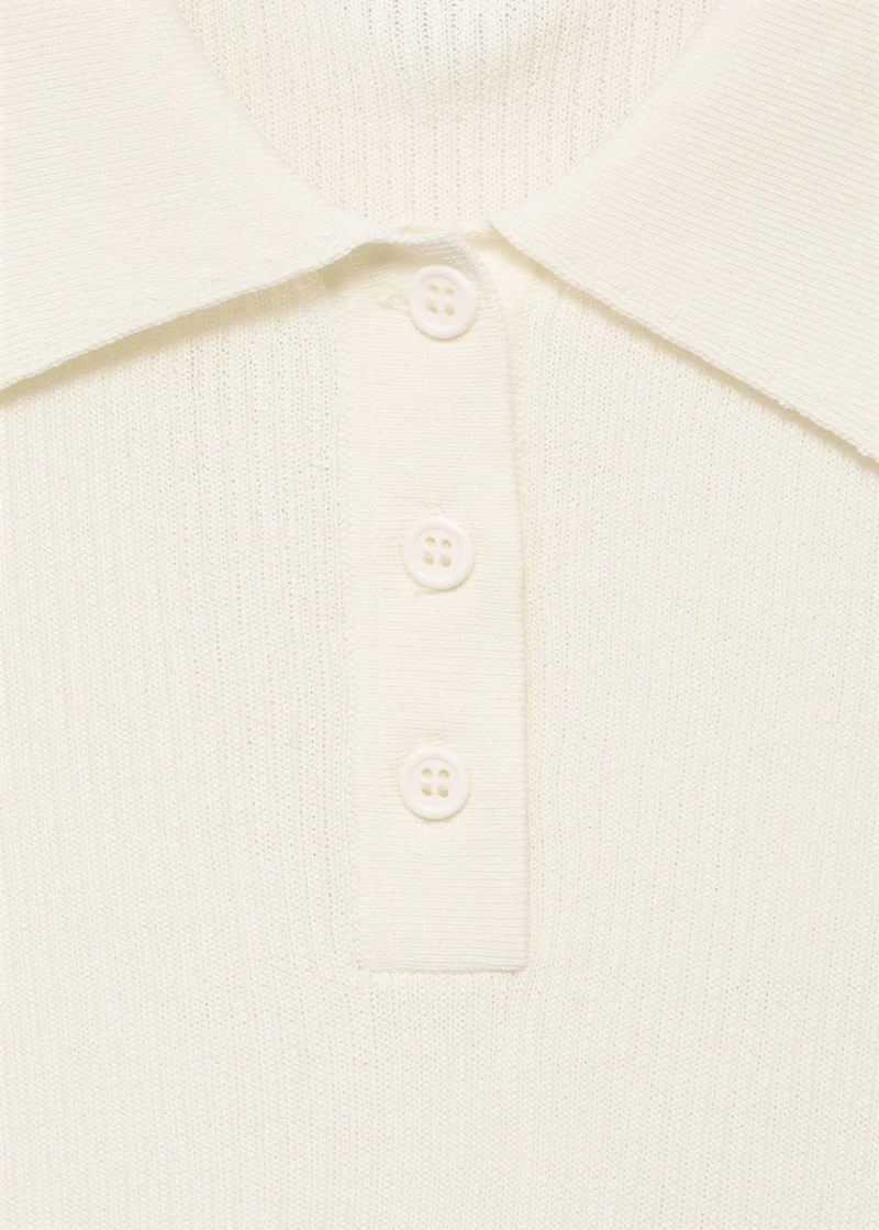 Short-sleeved polo-neck sweater