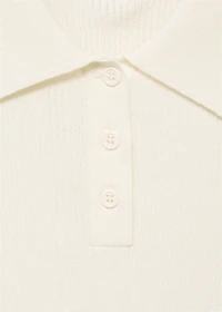 Short-sleeved polo-neck sweater