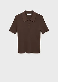 Short-sleeved polo-neck sweater