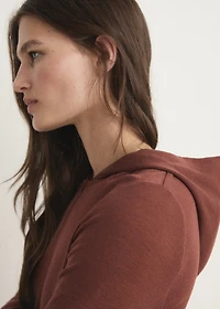 Wool hooded t-shirt
