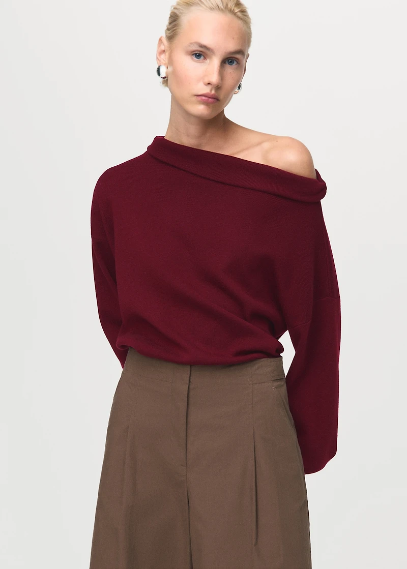 Ruched turtleneck sweater