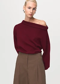 Ruched turtleneck sweater
