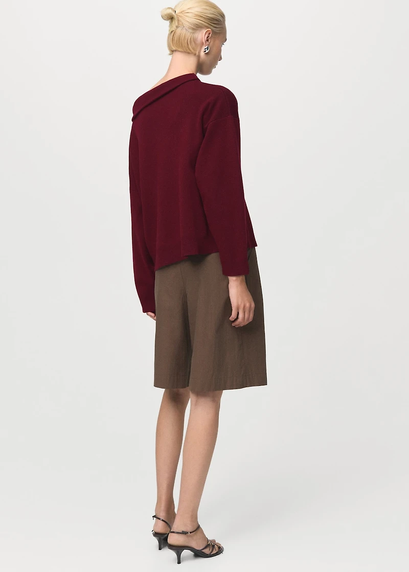 Ruched turtleneck sweater