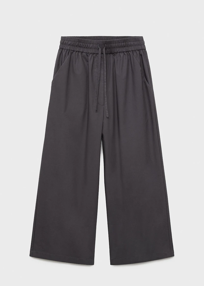 Cotton cropped pants with pockets