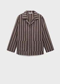 Woven striped pajama top