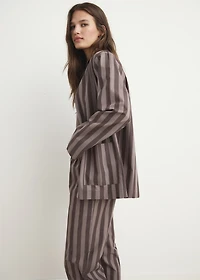 Woven striped pajama top