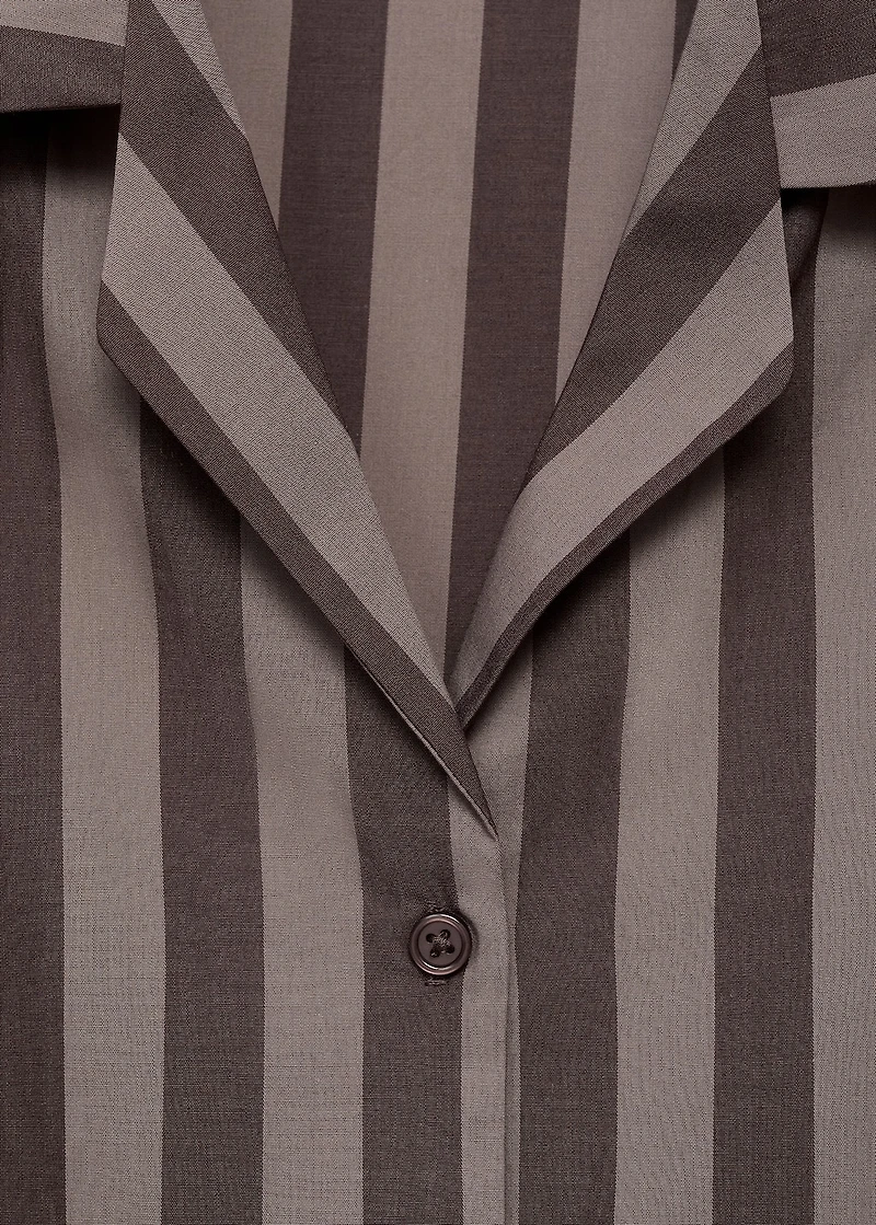 Woven striped pajama top