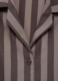 Woven striped pajama top