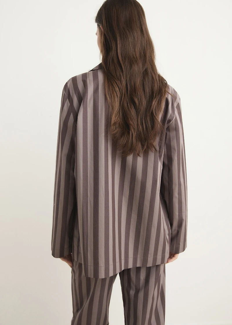 Woven striped pajama top