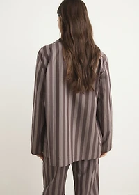 Woven striped pajama top