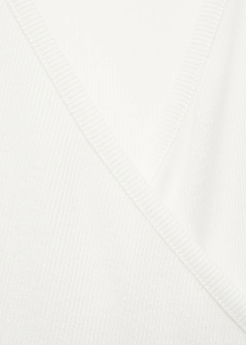 Rib-knit cardigan with tie