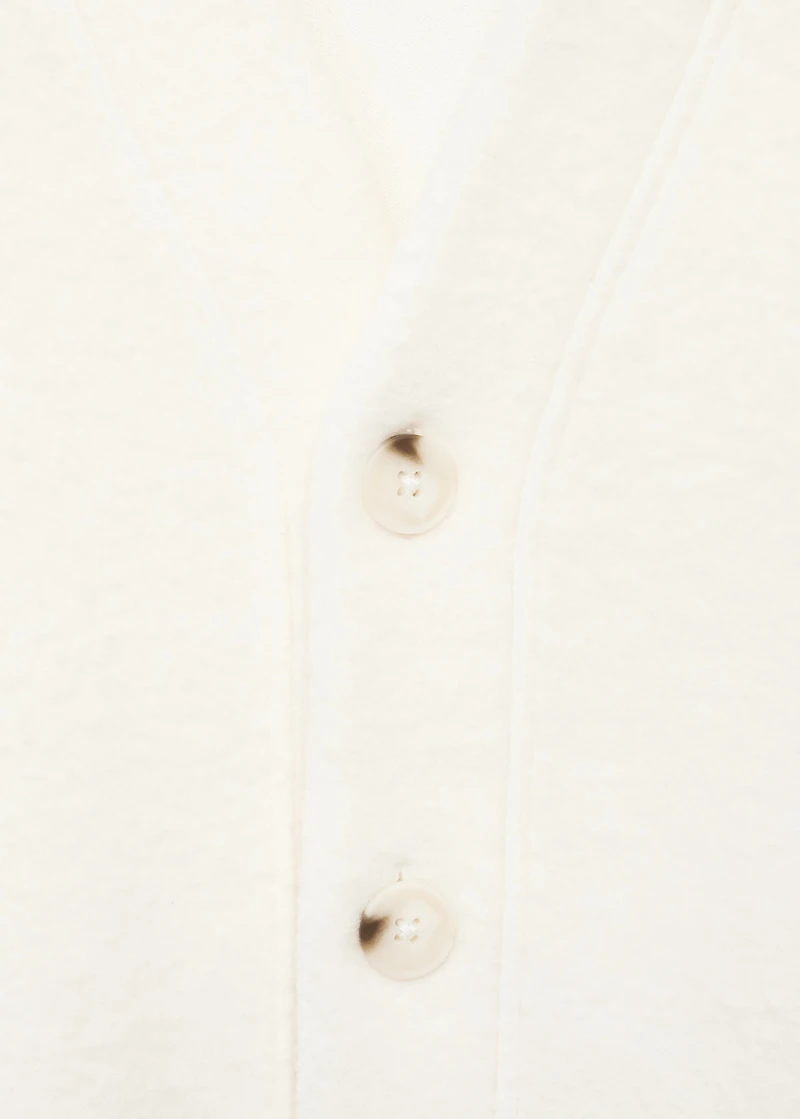 Cotton and wool cardigan with button fasteners