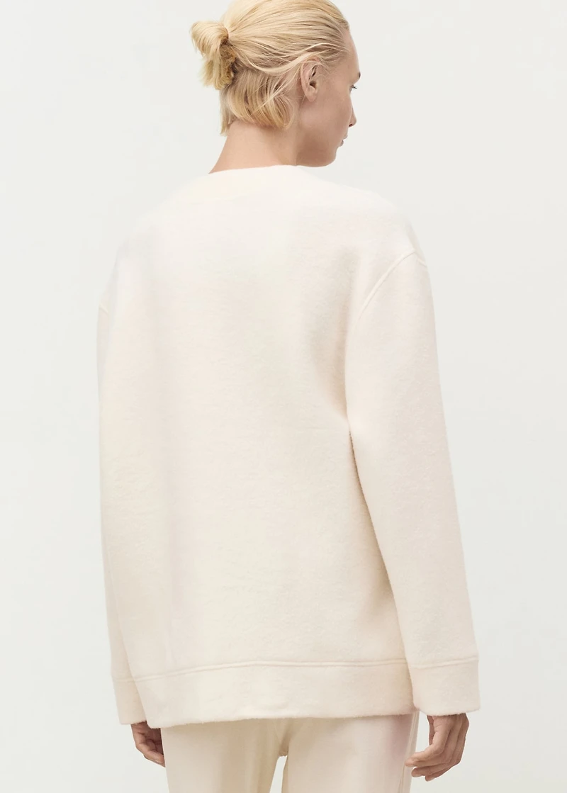 Cotton and wool cardigan with button fasteners