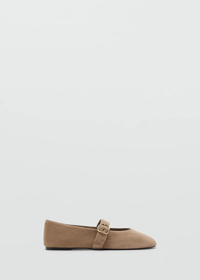 Suede leather ballet flats