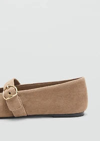 Suede leather ballet flats